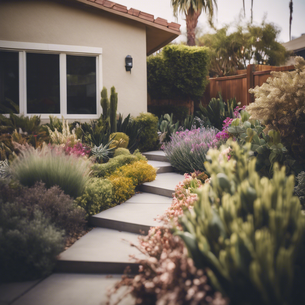 Modern side garden in San Diego