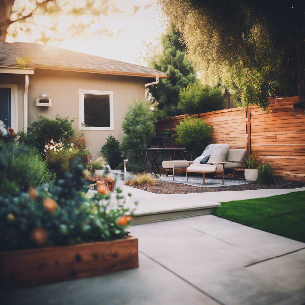 Modern back yard in San Jose