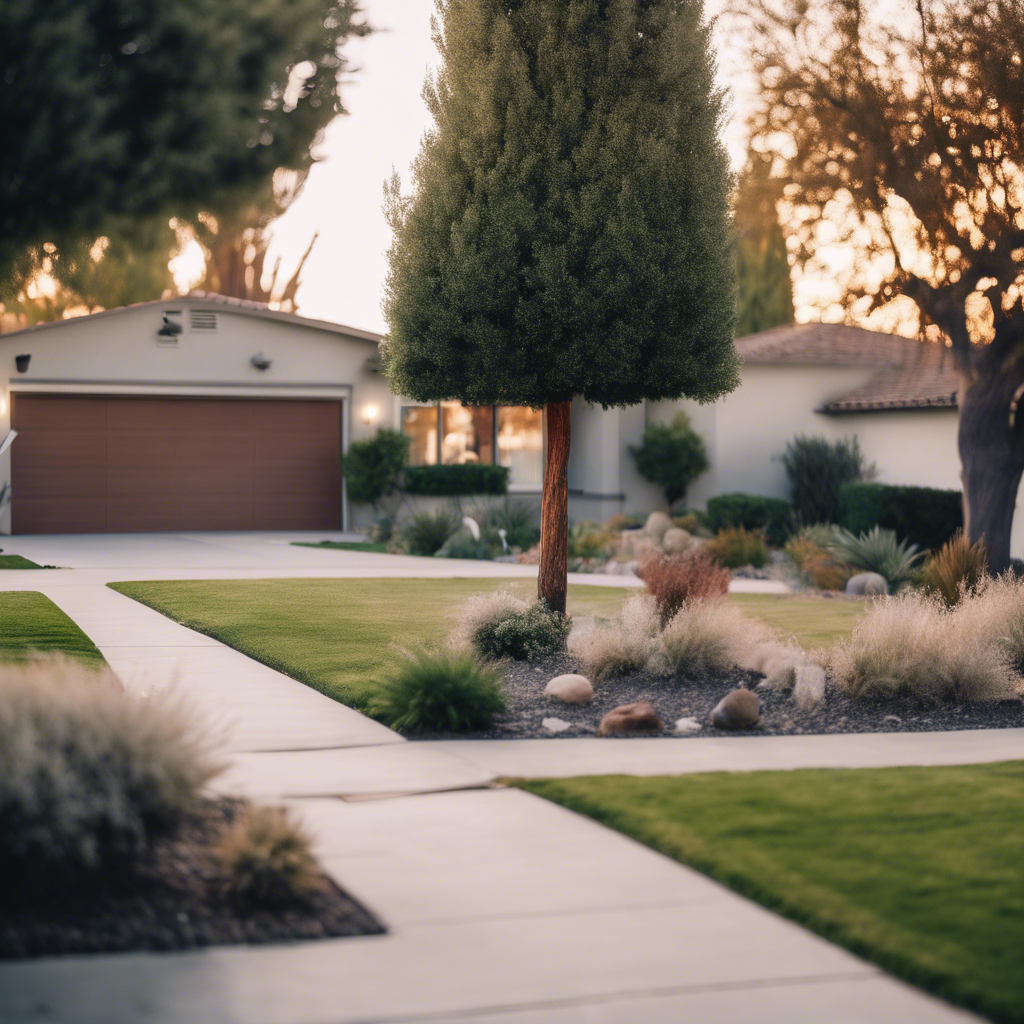 Modern front yard in Visalia