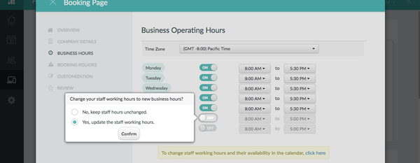 business hours page