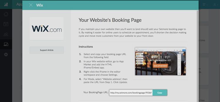 wix booking page
