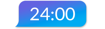 Text reminders in 24 hour format.