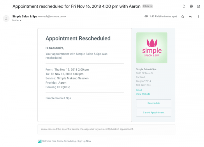 email reschedule