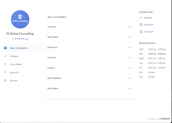 The booking page journey