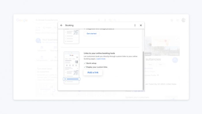 Google business profile link settings