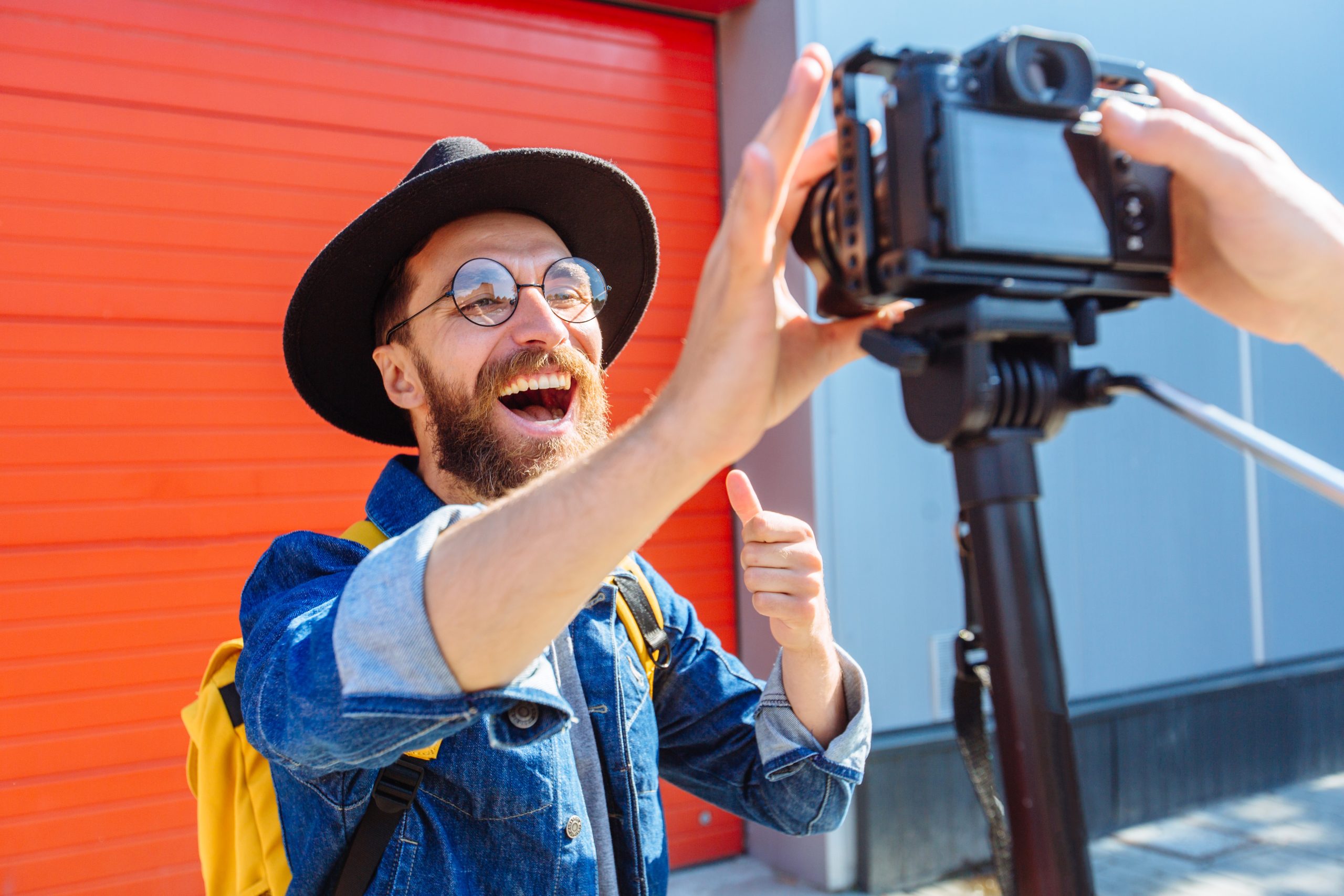 Person in front of camera