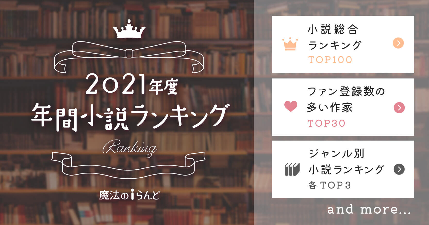 21年度年間小説ランキング 魔法のiらんど 小説 コミック原作のコンテスト応募なら魔法のiらんど