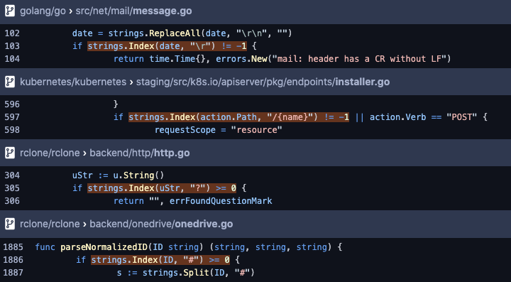 String Dots Index Hits