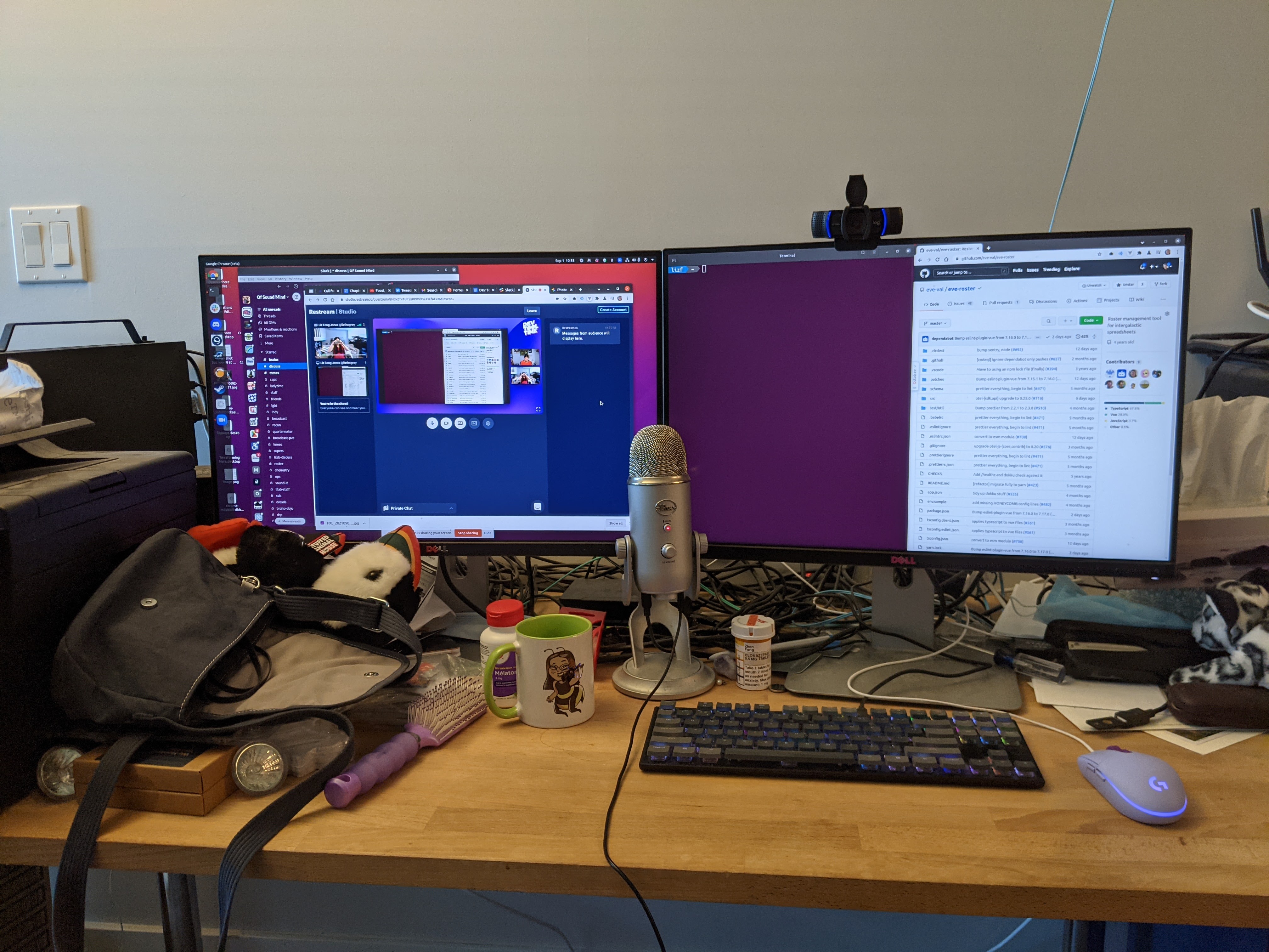 Liz's main work desk