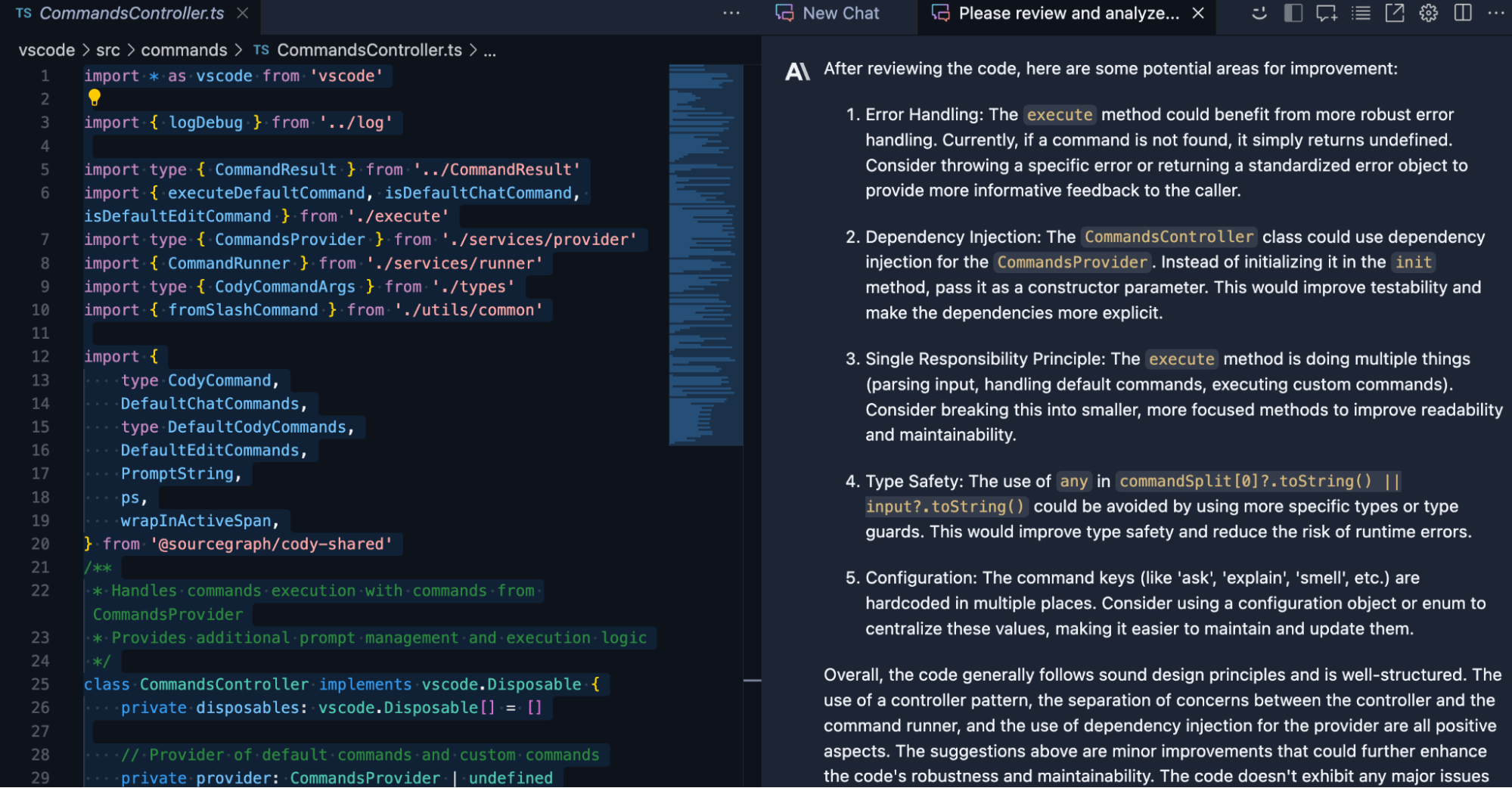 Cody Code Smells Command in Action