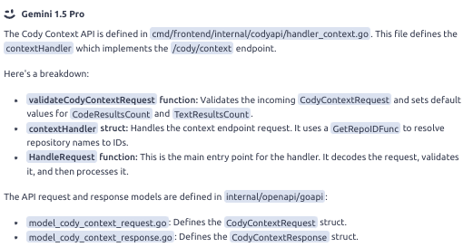 Answer to where is the Cody context API defined with regular context