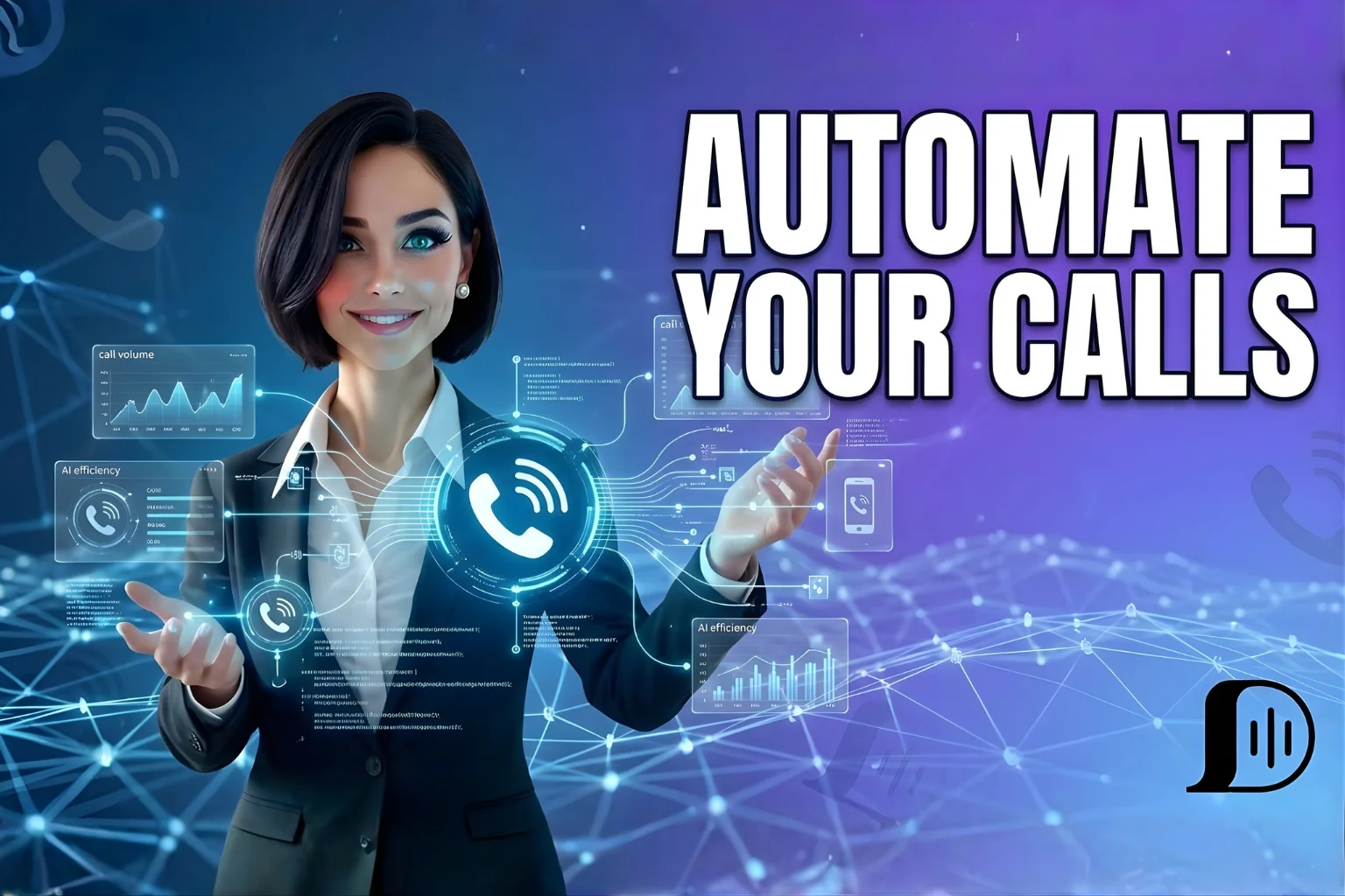 AI receptionist answering a business call automatically using an AI powered business phone system.