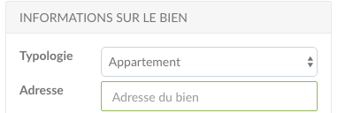 Modifier l'adresse et le type de bien d'une étude