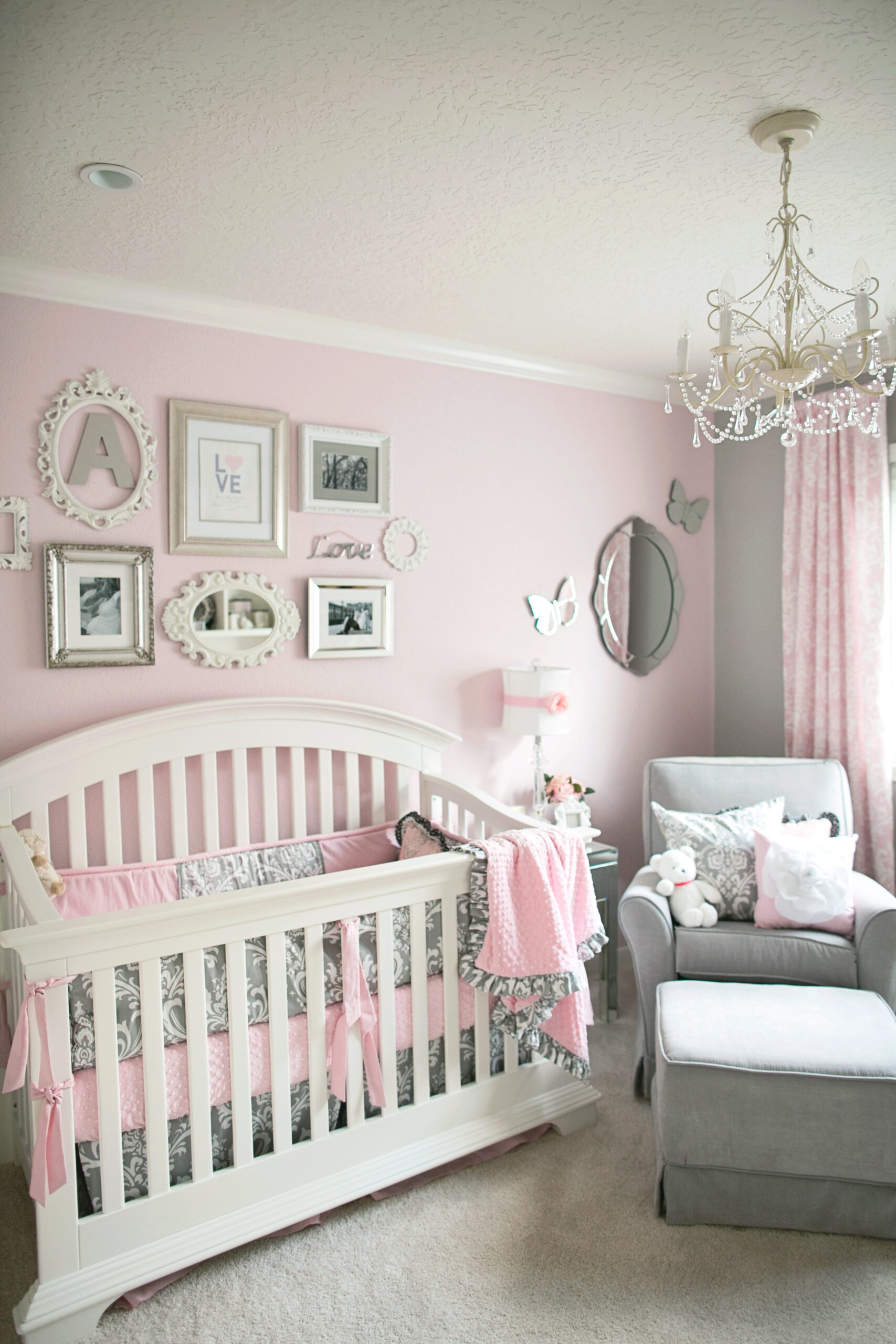 Soft and Elegant Gray and Pink Nursery