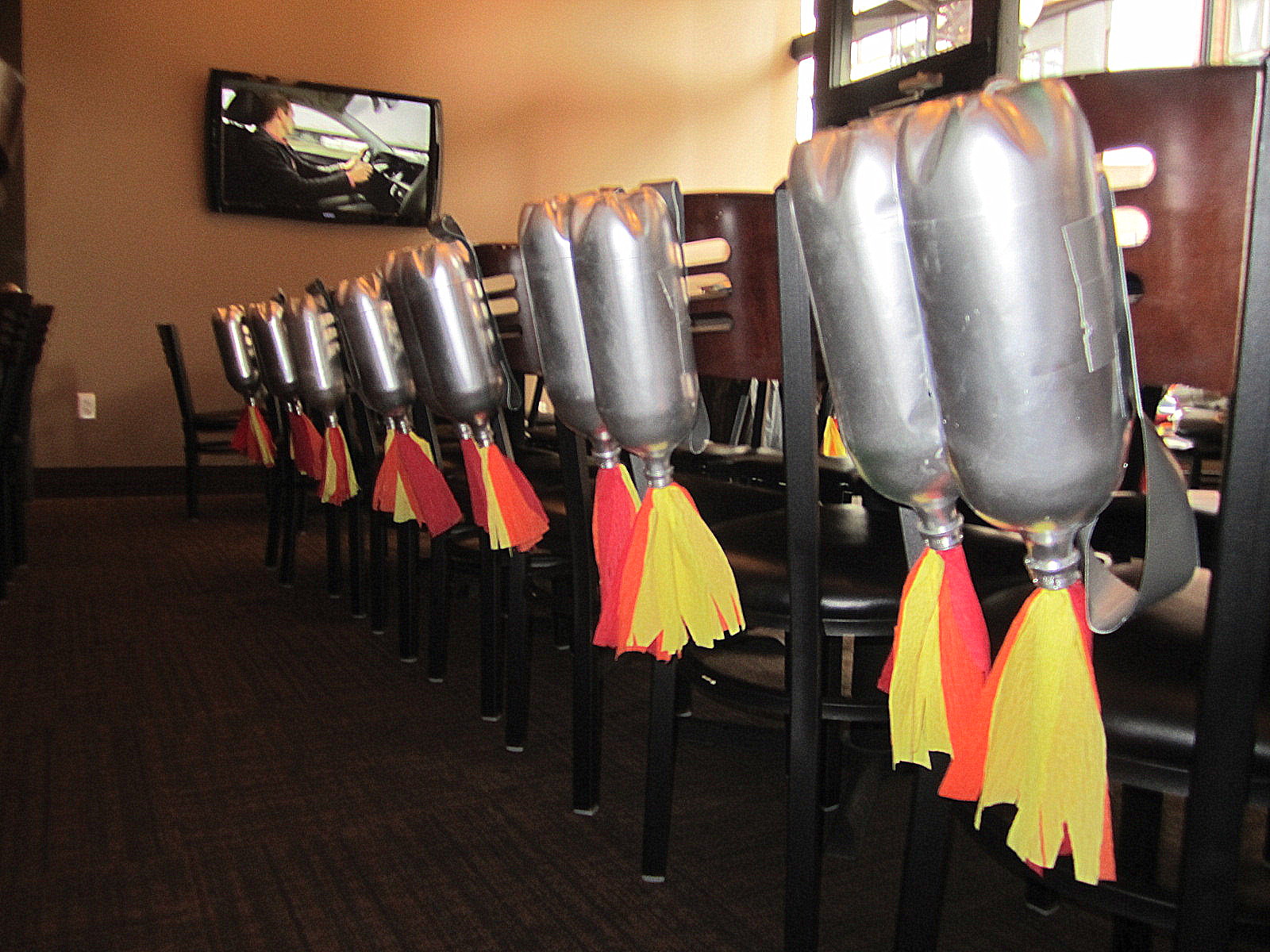Blastoff Brothers Shared Birthday Party Chair Decor