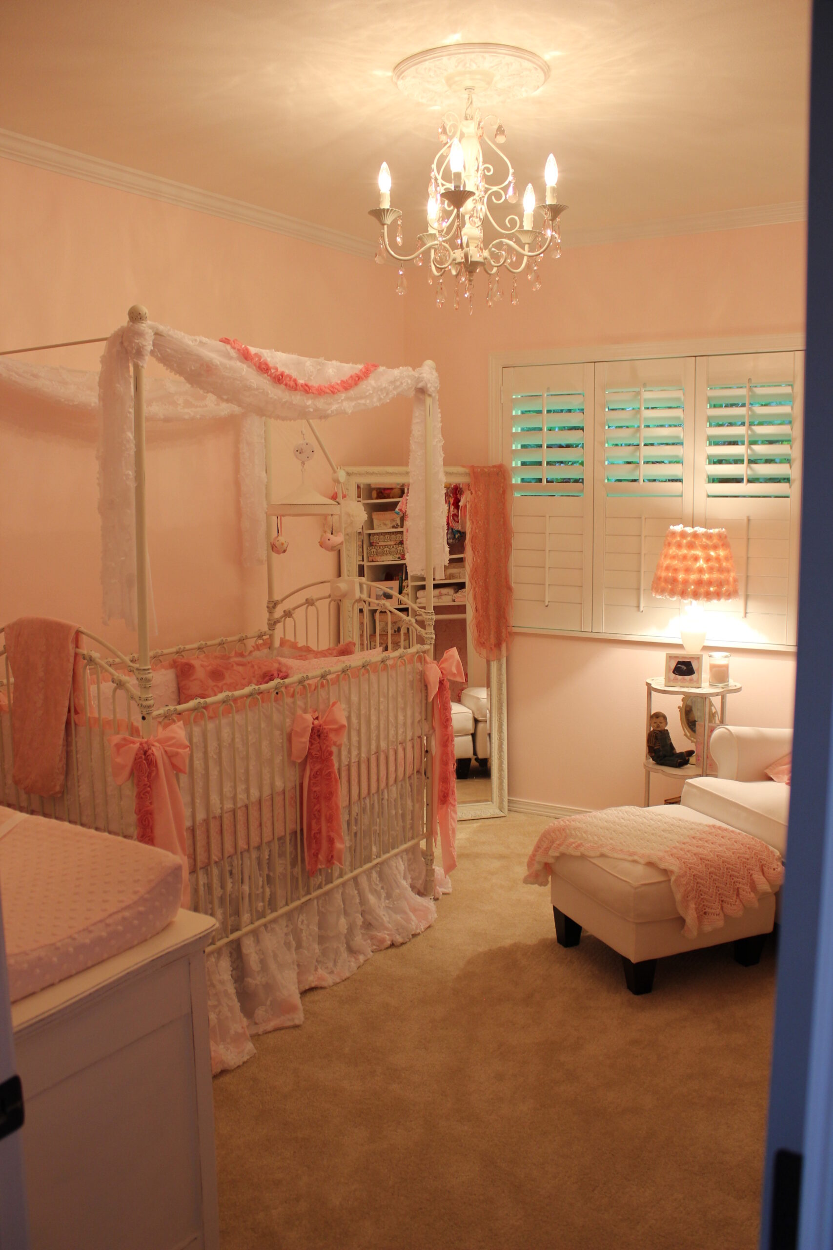 Vintage Glam Girl Nursery Room View