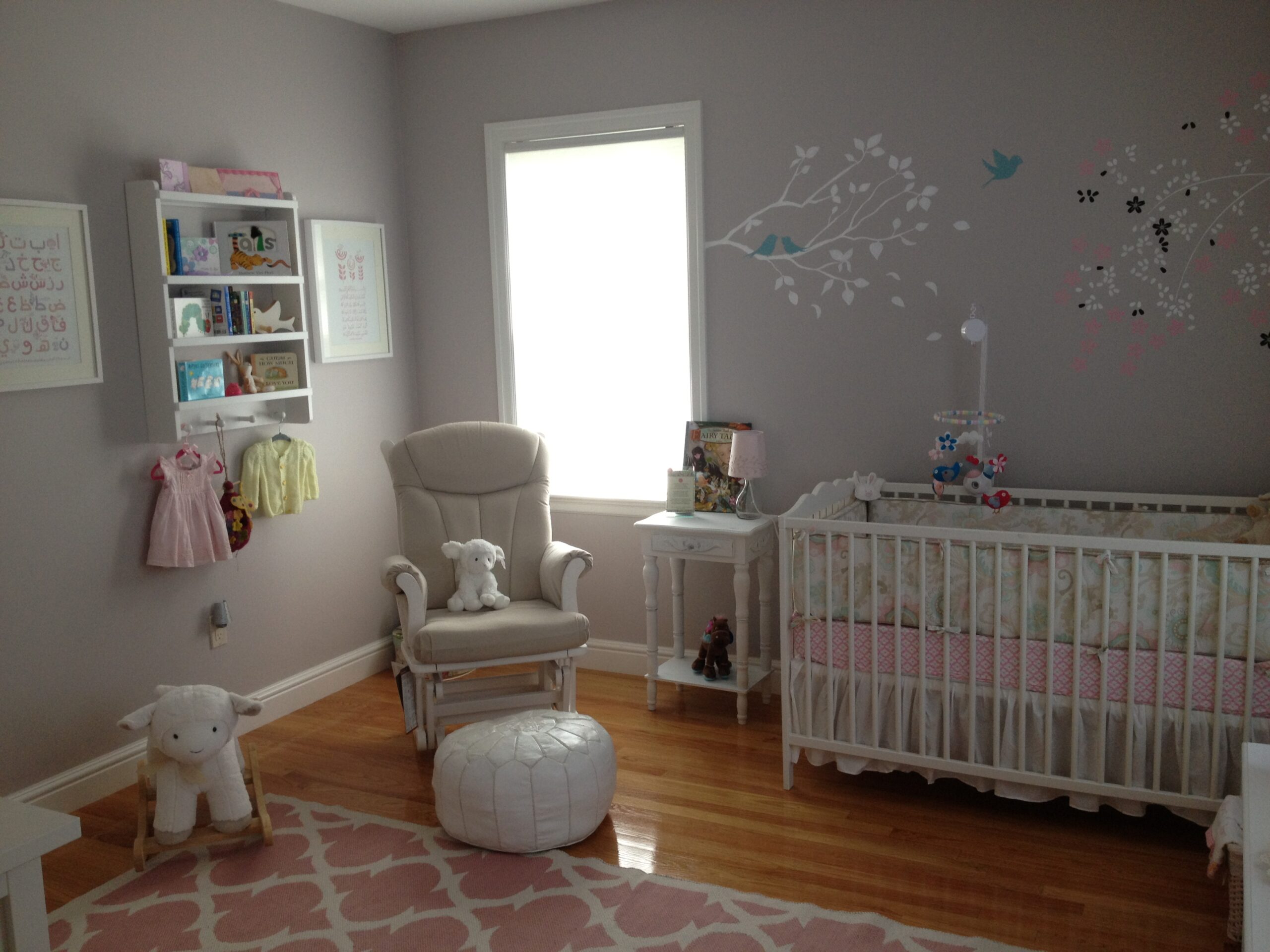 Girl Gray DIY Nursery Room View