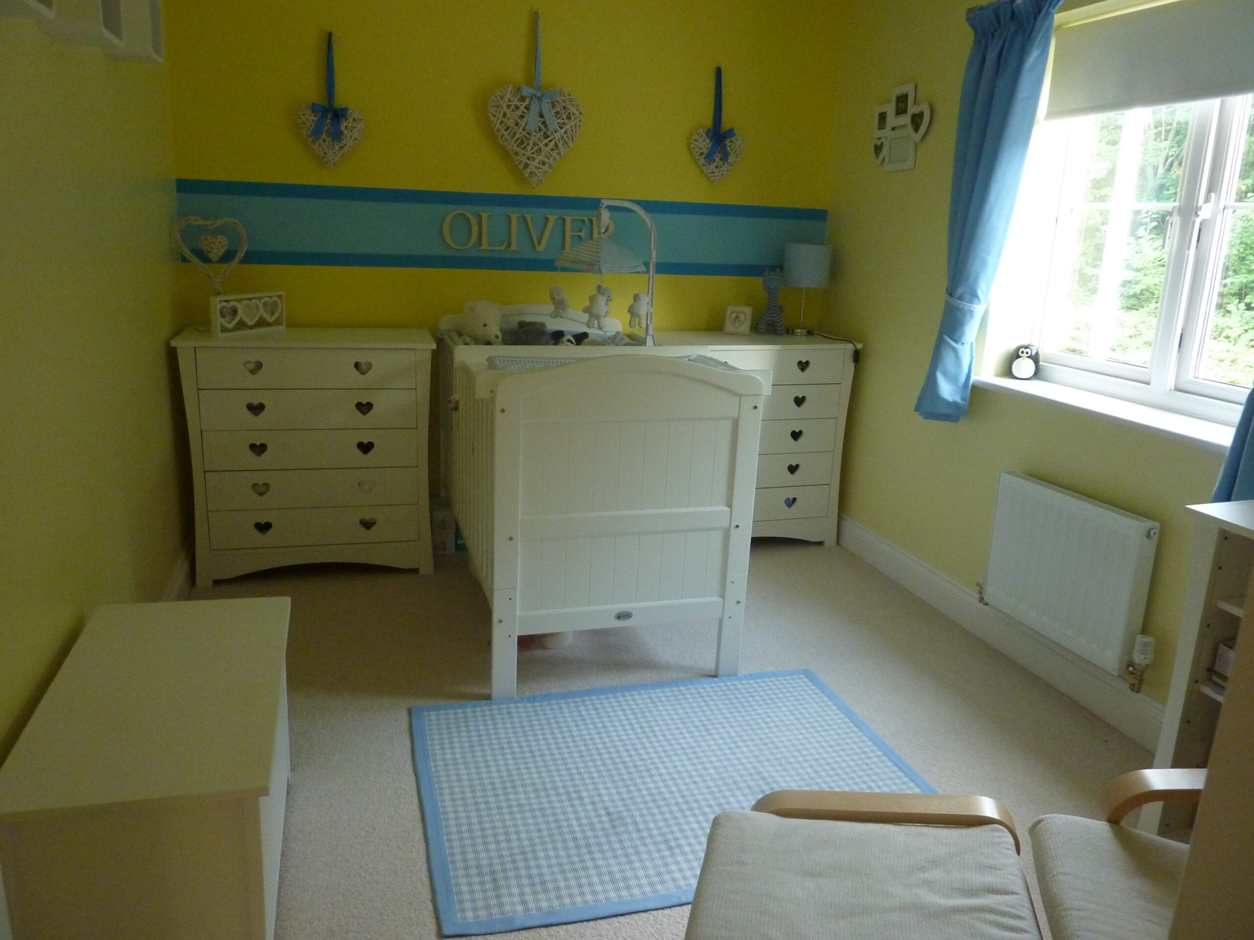 Yellow and Blue Boy Nursery Room View