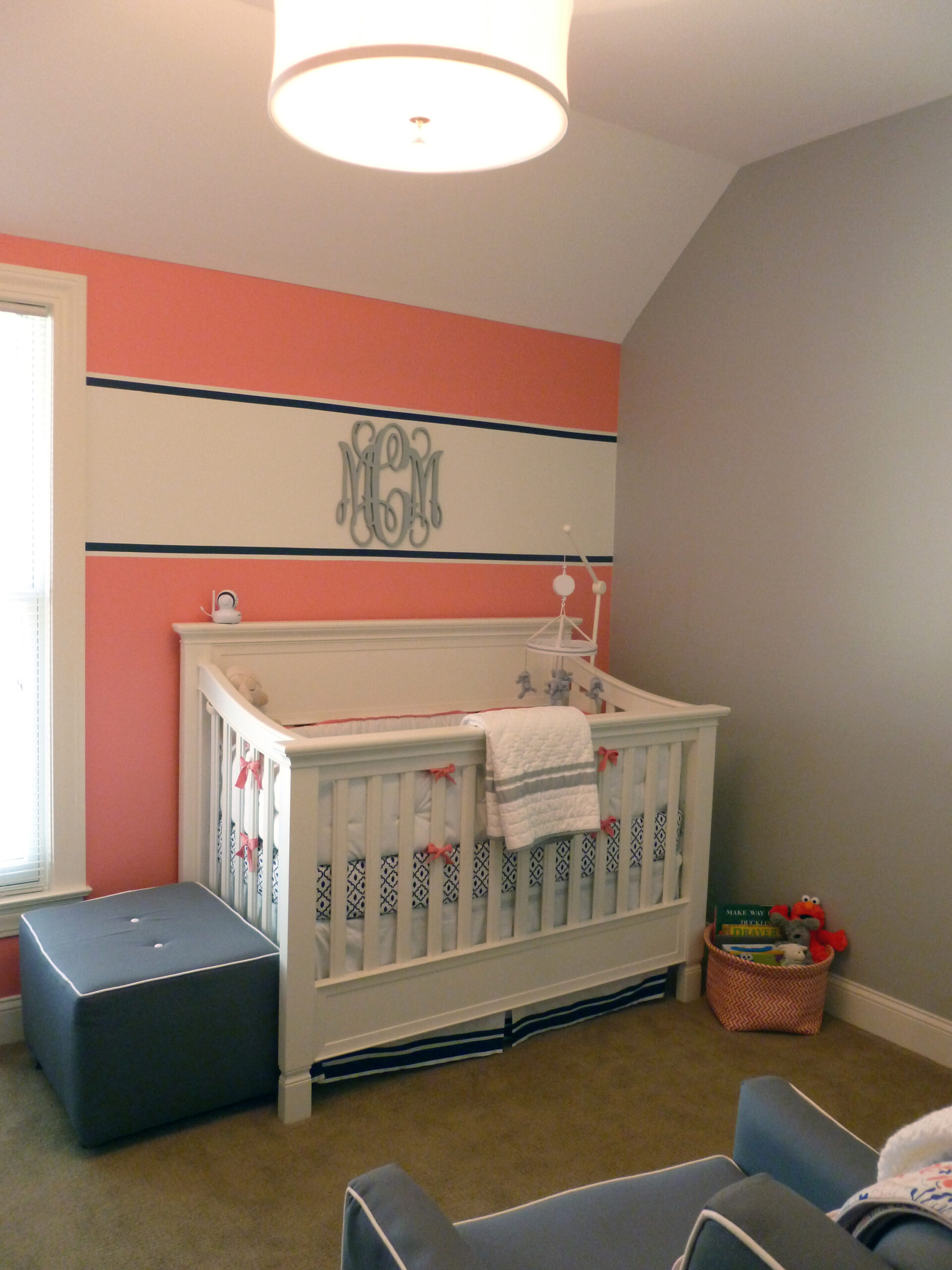 Coral, Navy and Gray Vineyard Vines Inspired Nursery