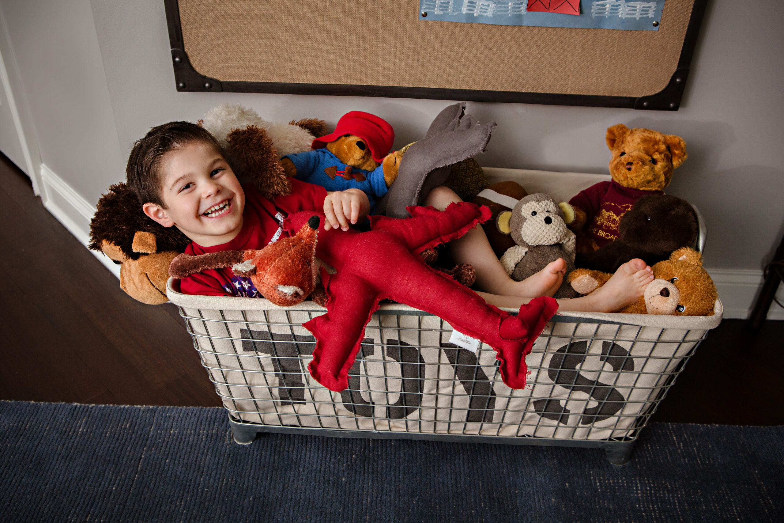 Toy Bin of Stuffed Animals