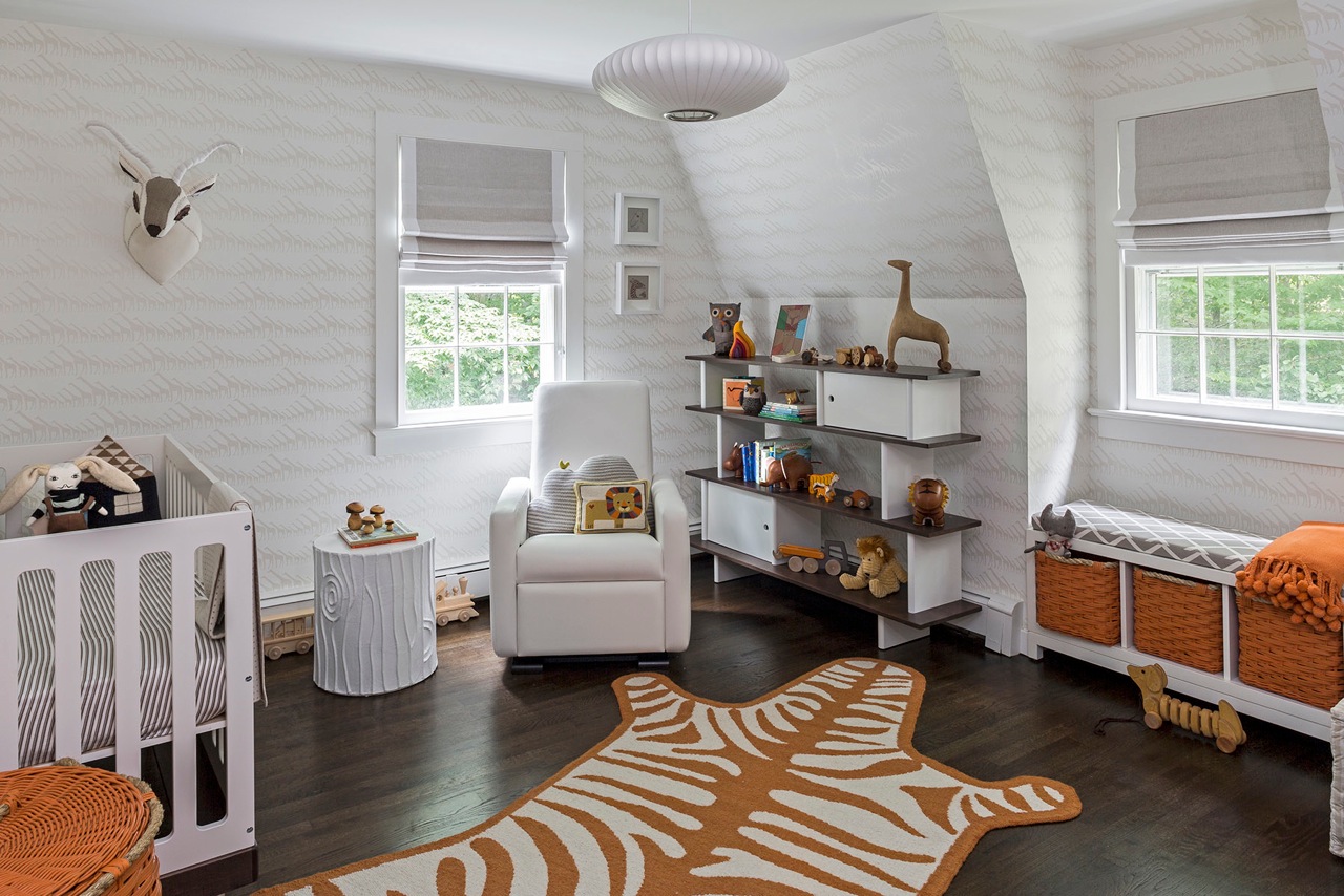 Modern Orange and Brown Giraffe Nursery