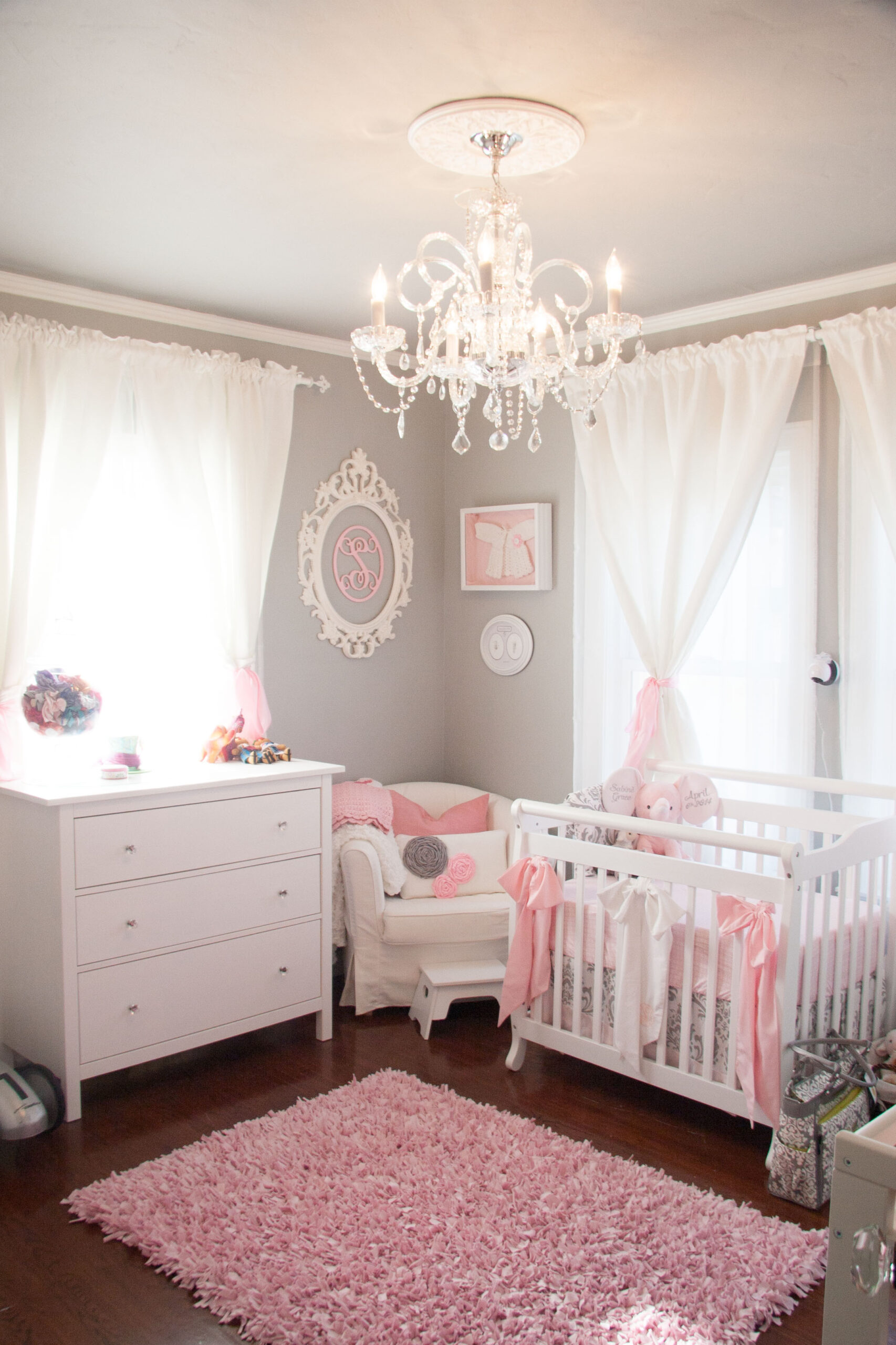 Tiny Pink and Gray Nursery
