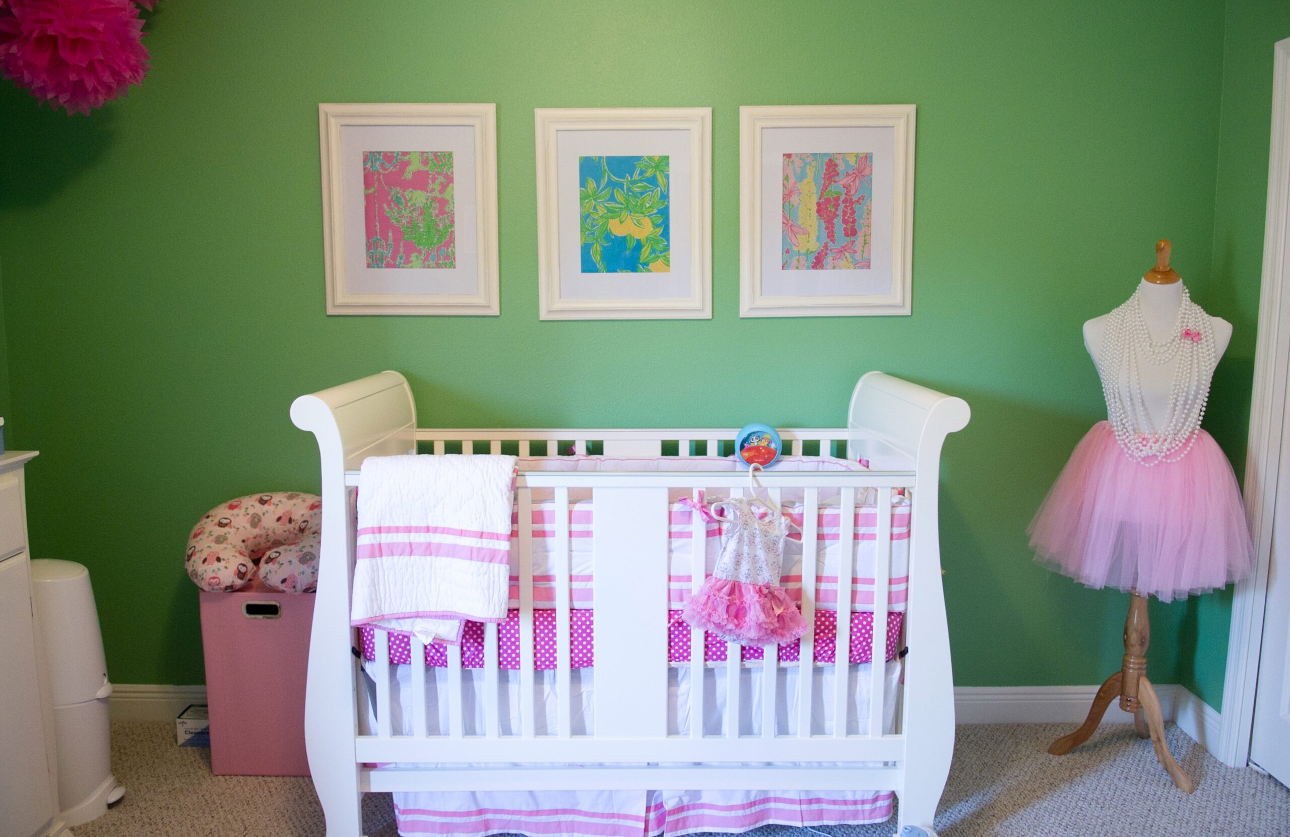 Green and Pink Lilly Pulitzer Nursery