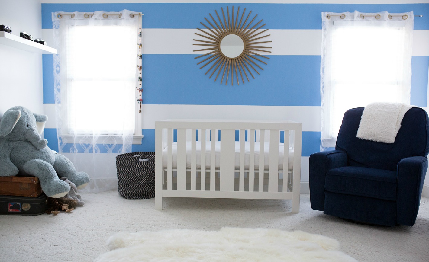 Blue and White Travel-Inspired Nursery