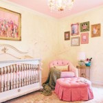 Traditional Girls Nursery with Abstract Art