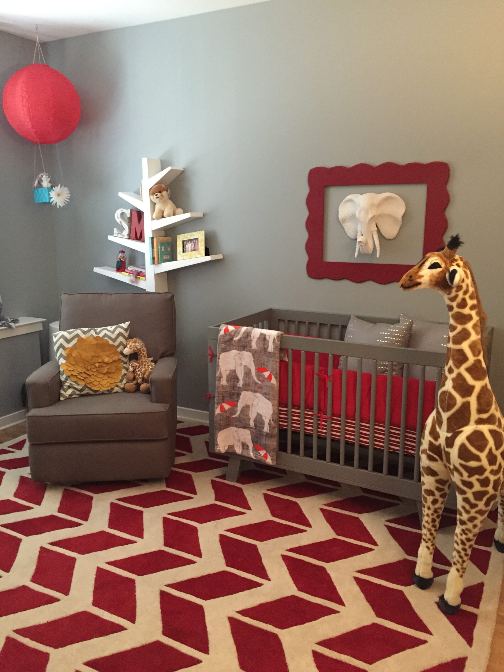 Red and Gray Circus Nursery