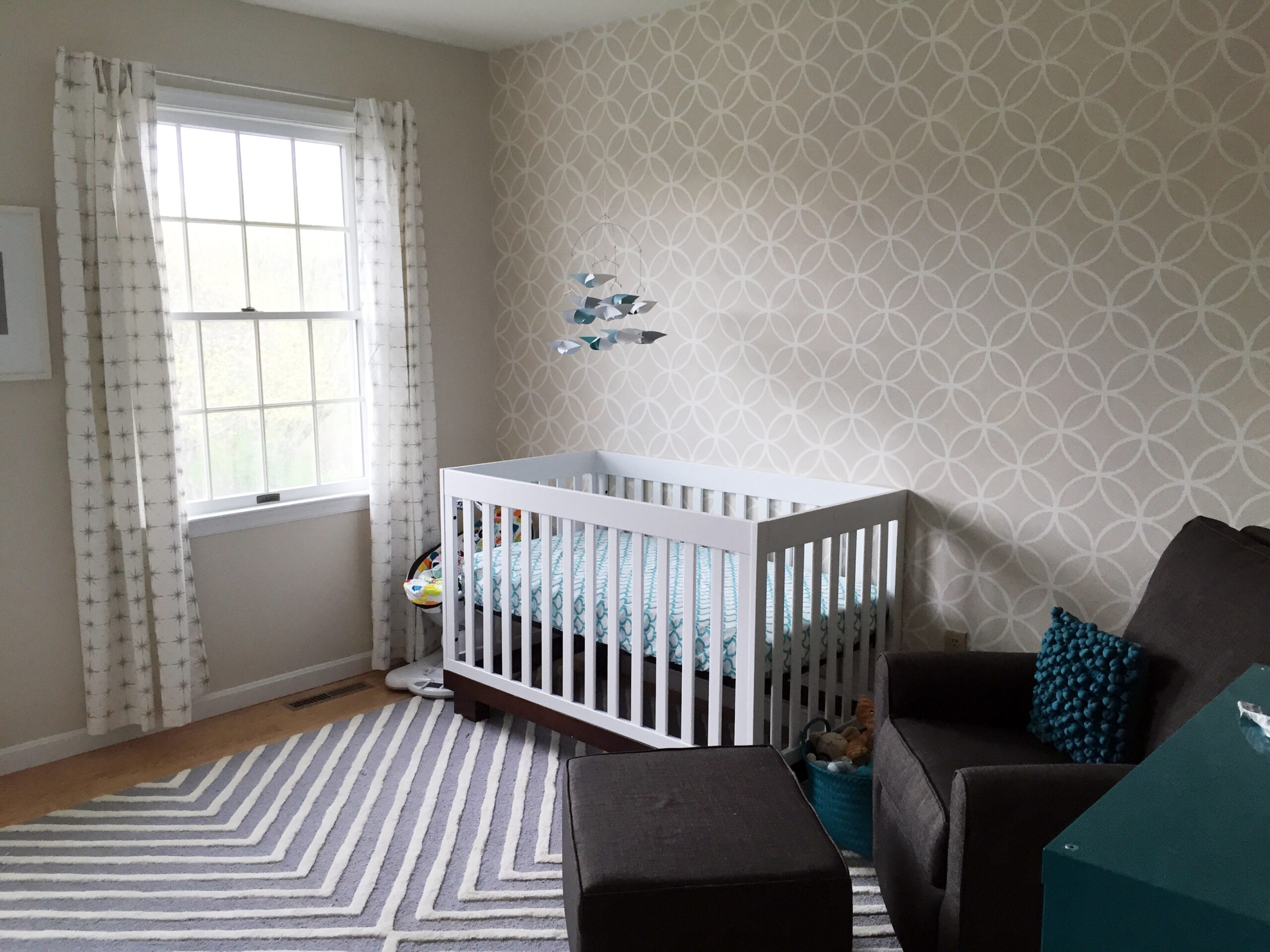 Modern Gray and Turquoise Nursery