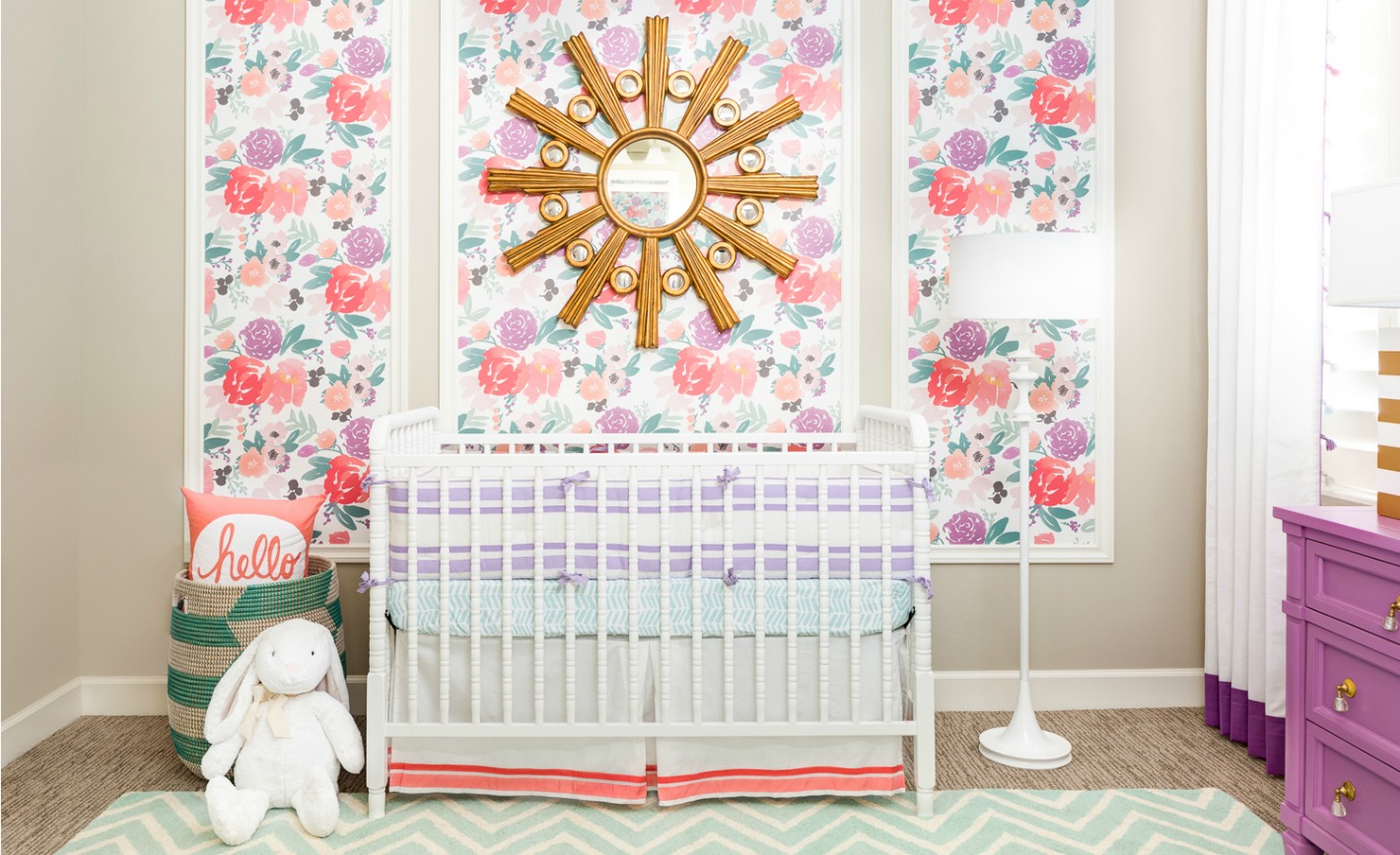 Purple, Coral and Turquoise Whimsical Girl's Nursery