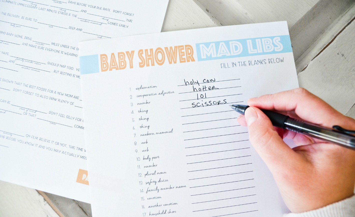 Baby Shower Mad Libs