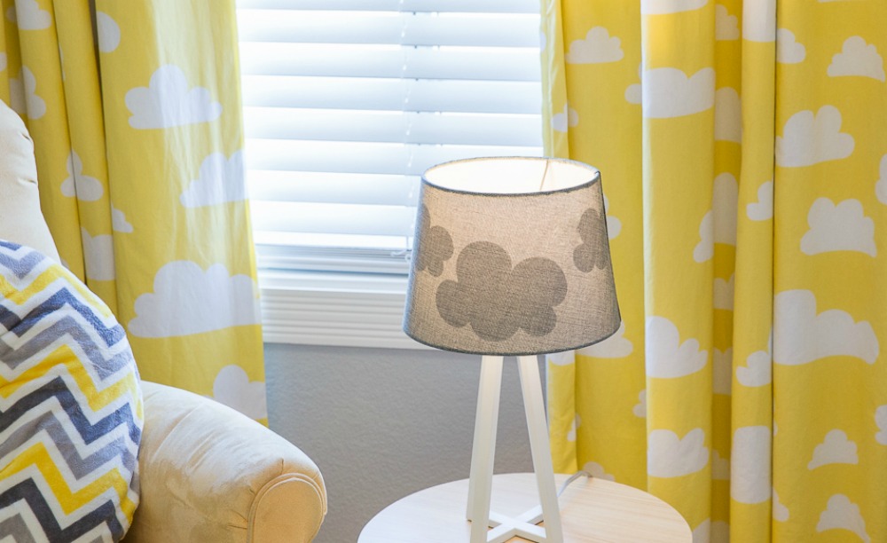 Cloud Curtains and Lamp Shade - Project Nursery