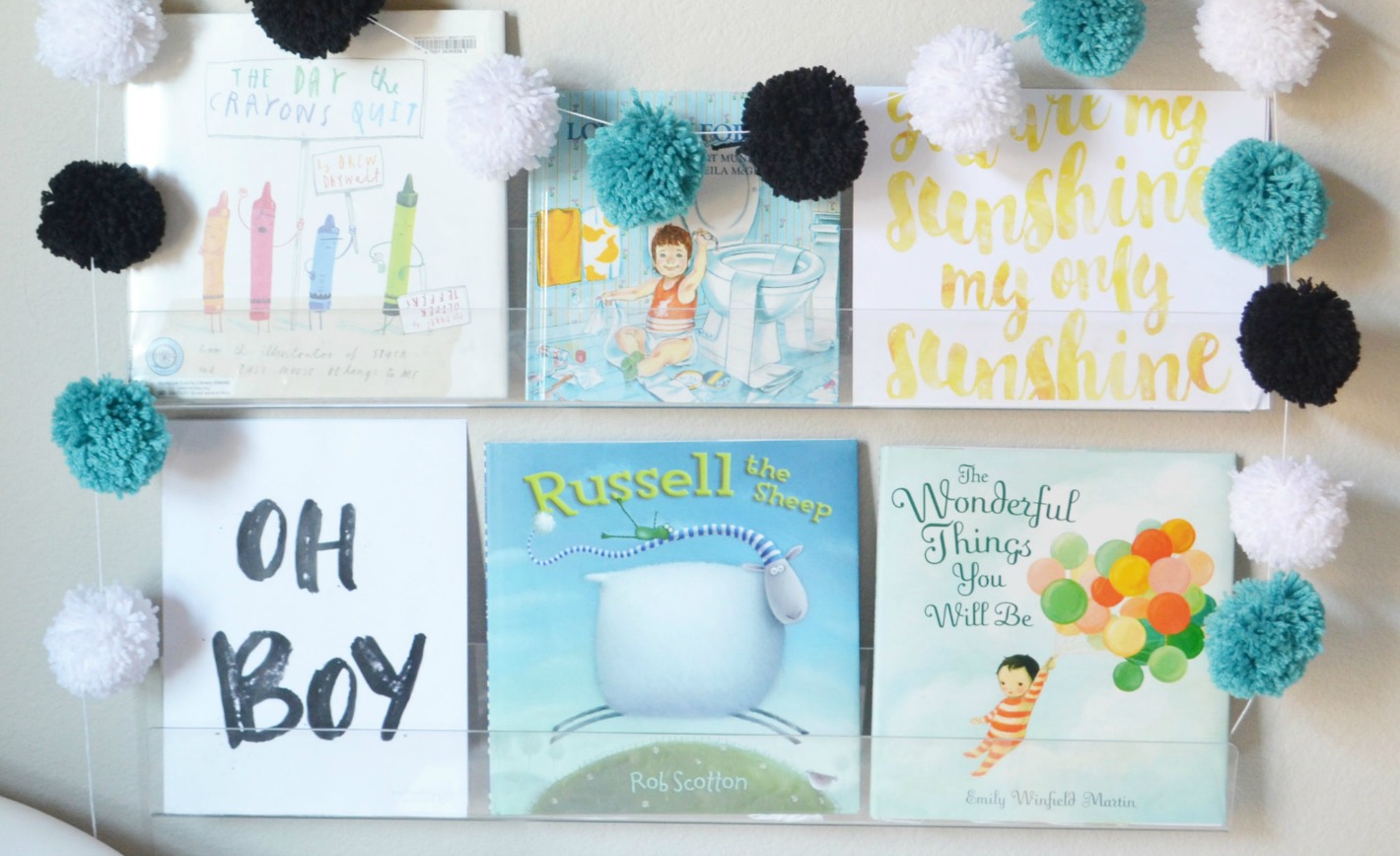Nursery Bookshelves with Free Printable Art