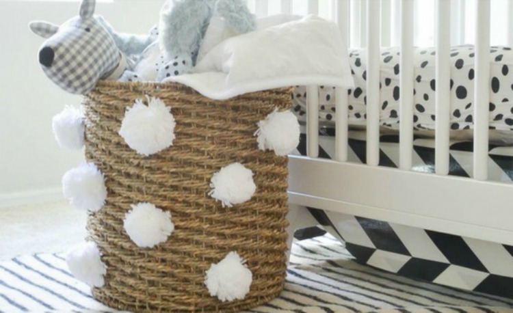 DIY Pom Pom Storage Basket