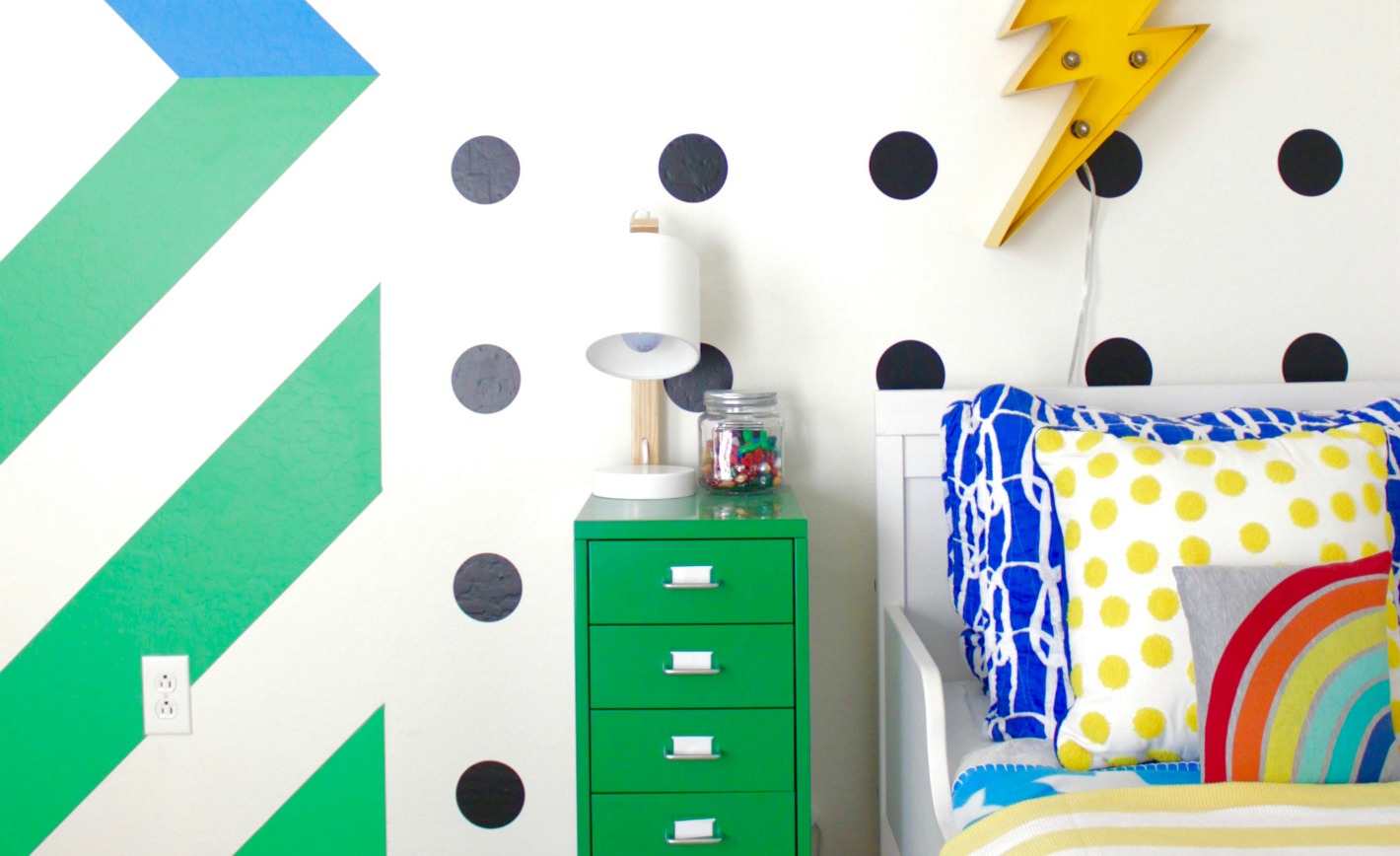 Colorful and Graphic Big Boy Room Modern Superhero Toddler Room