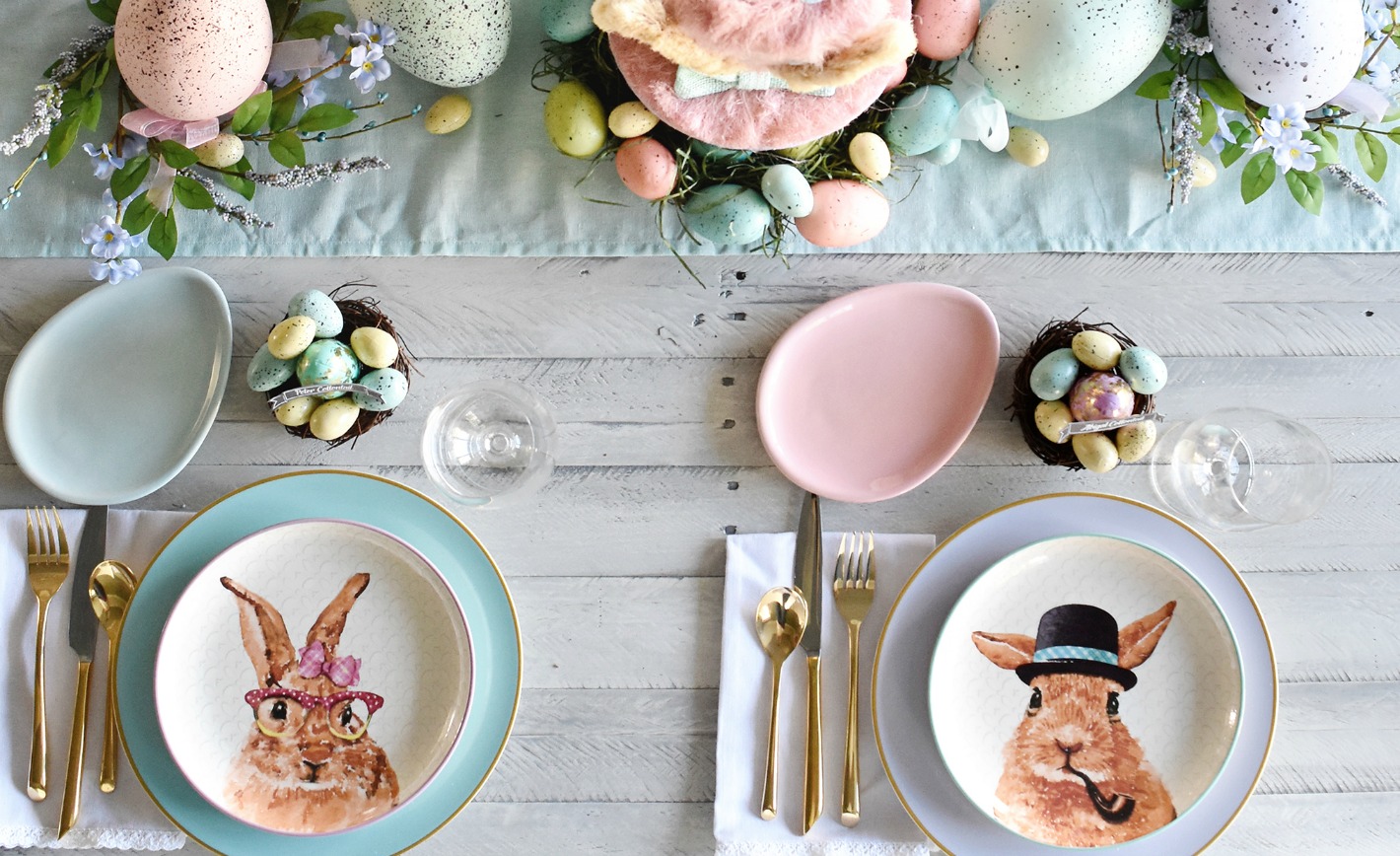 Pastel Easter Brunch Tablescape Modern Easter Place Settings