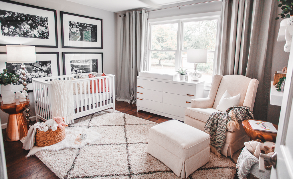 Neutral Girl's Nursery with Copper Accents