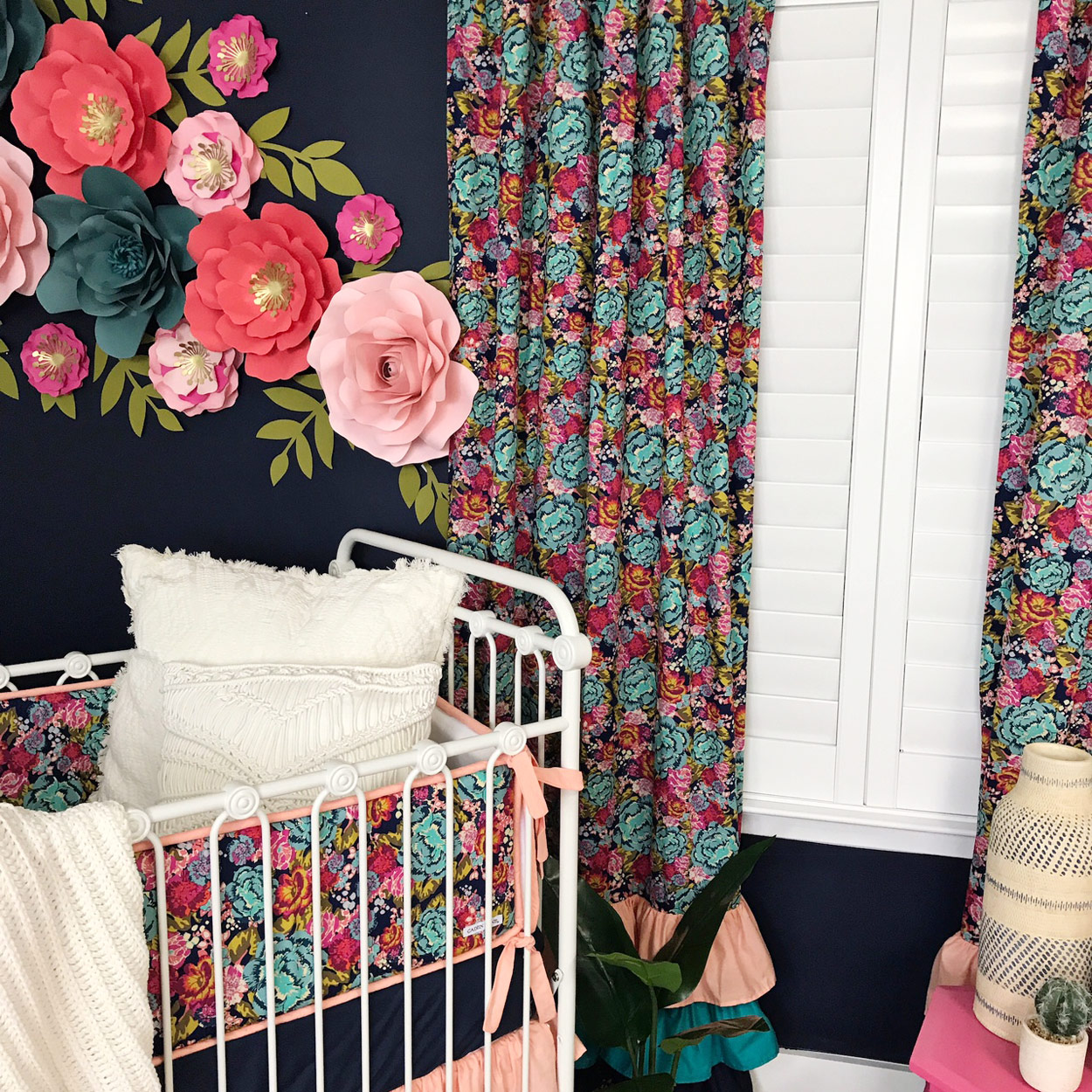 Dark Floral Navy Nursery