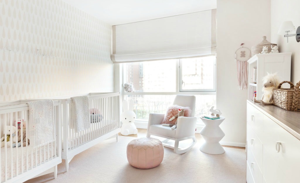Soft Pink and White Twin Girls Nursery - Project Nursery