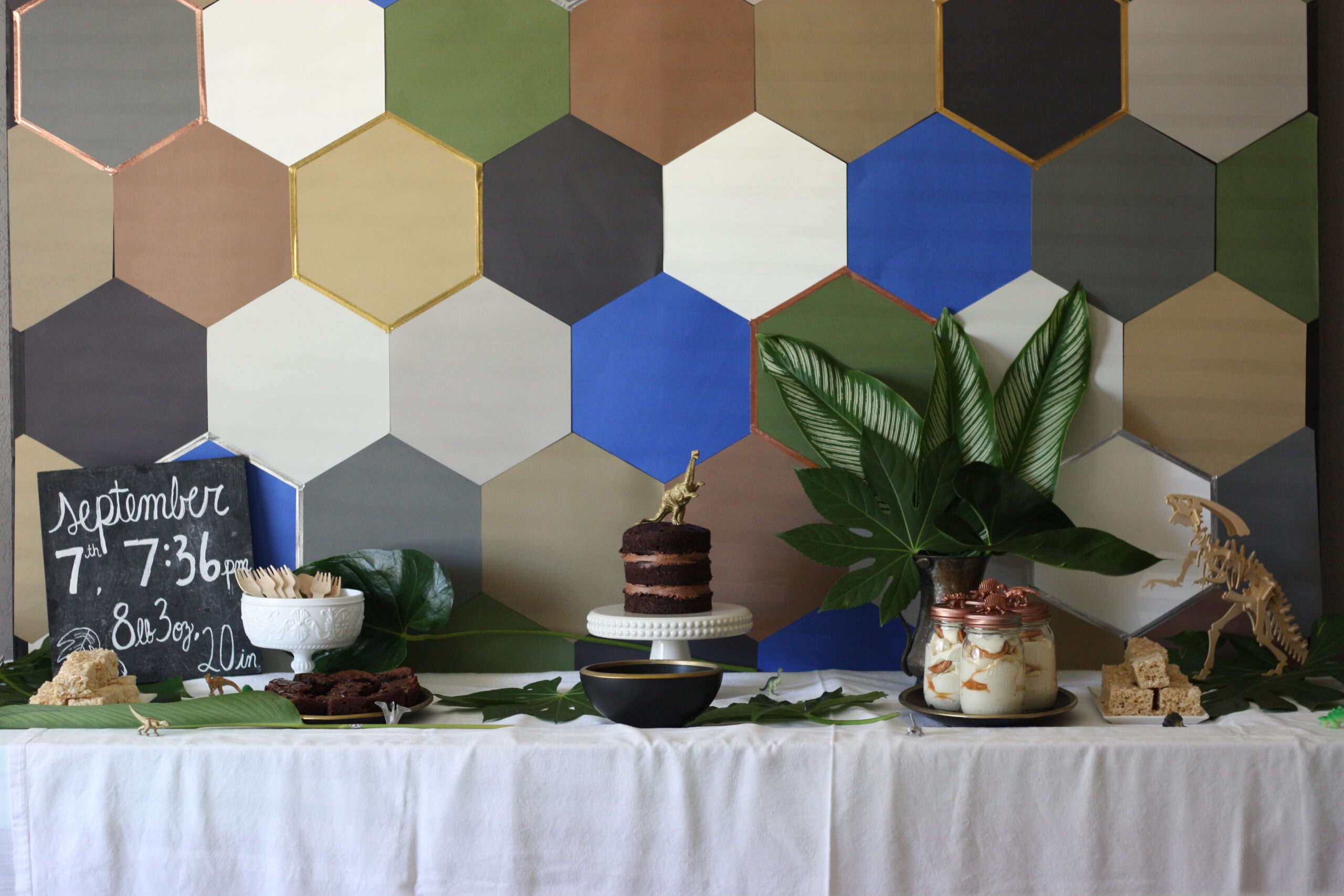 Geometric Dinosaur Baby Shower