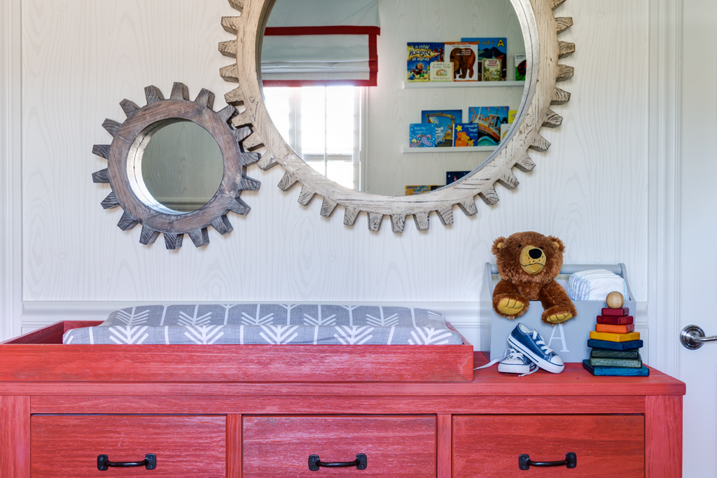 Train Themed Nursery with Gear Mirrors