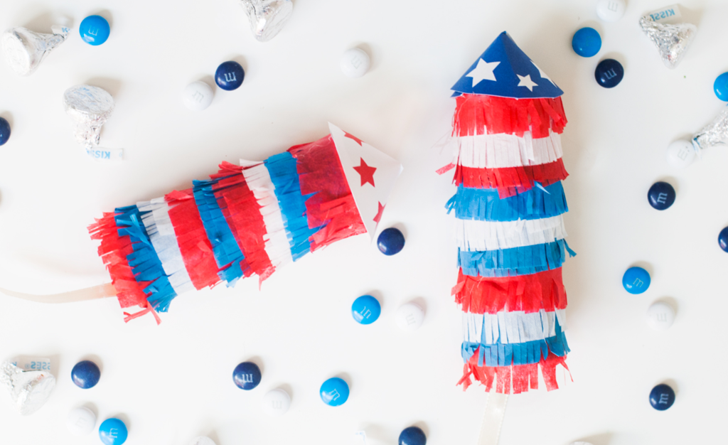 DIY Mini Pull String Rocket Piñatas
