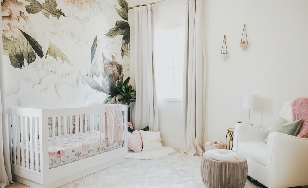 Blush Floral Mural Nursery