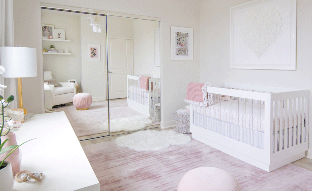 Blush Nursery with Acrylic Crib