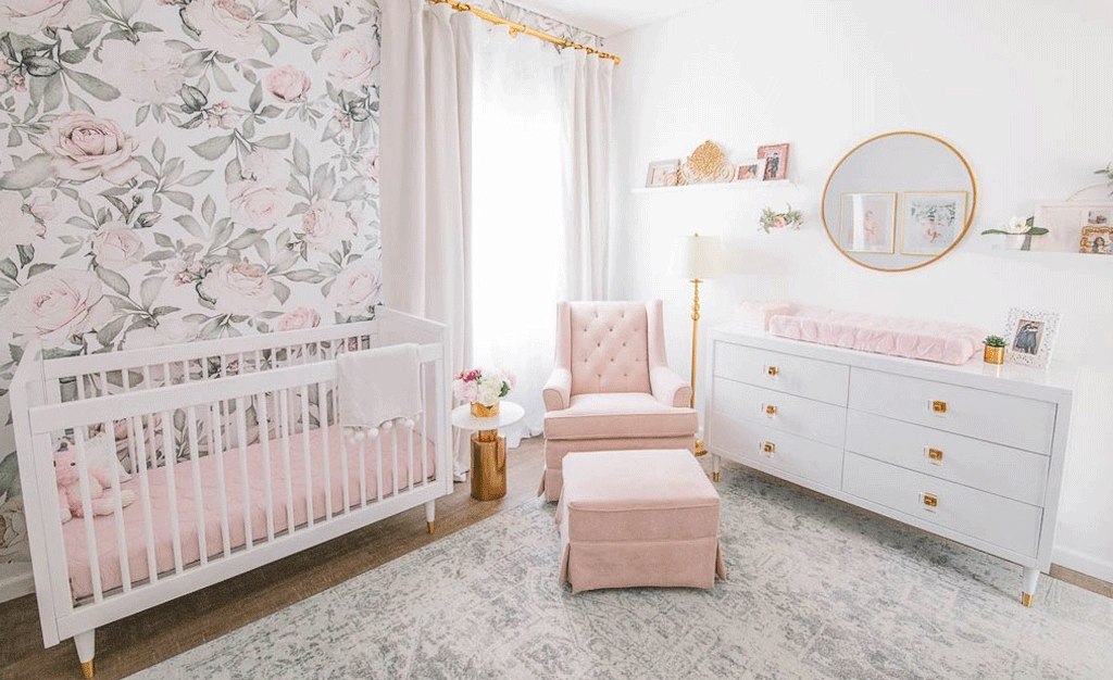 Floral Blush and Gold Nursery
