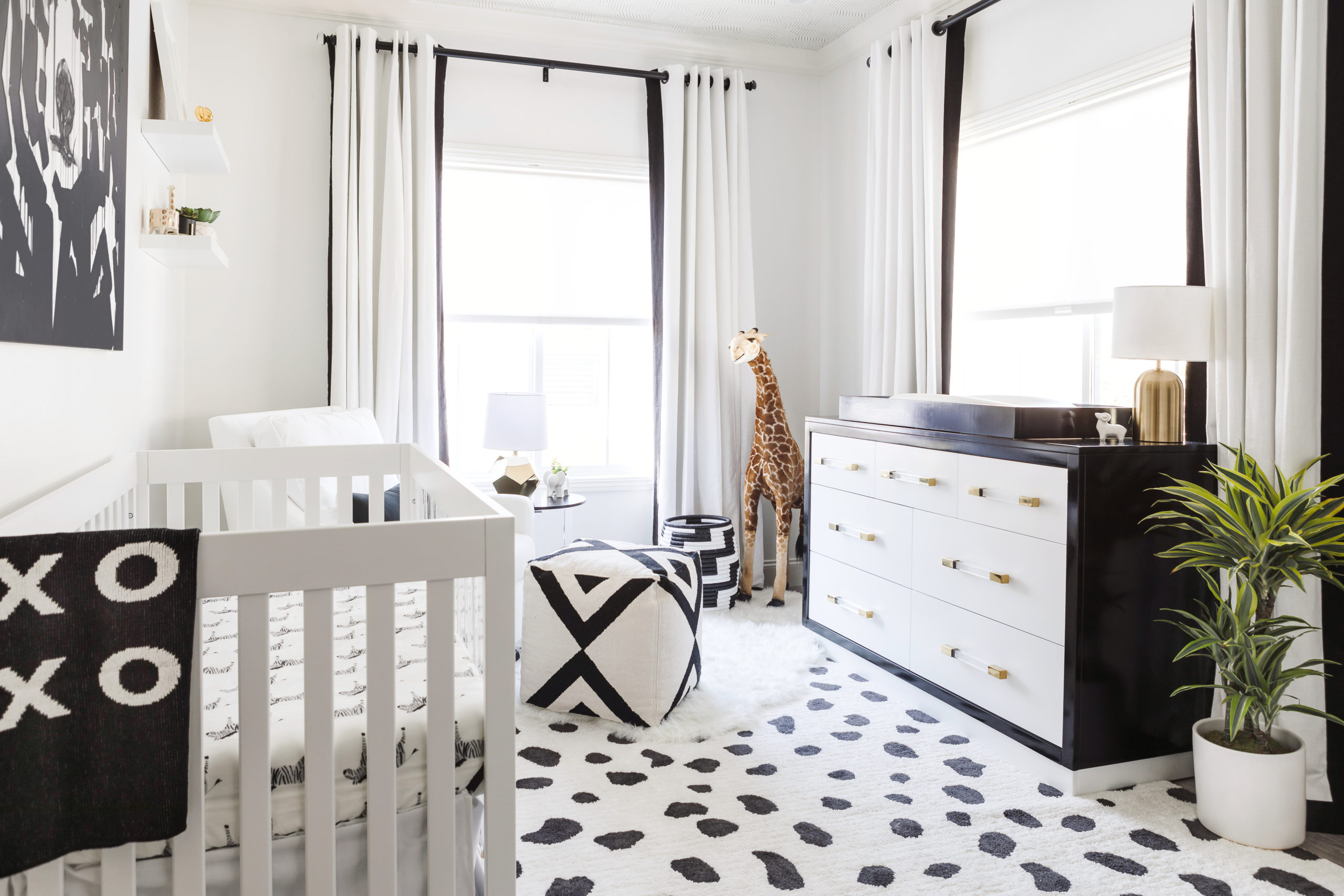 Black and White Nursery Design by Little Crown Interiors