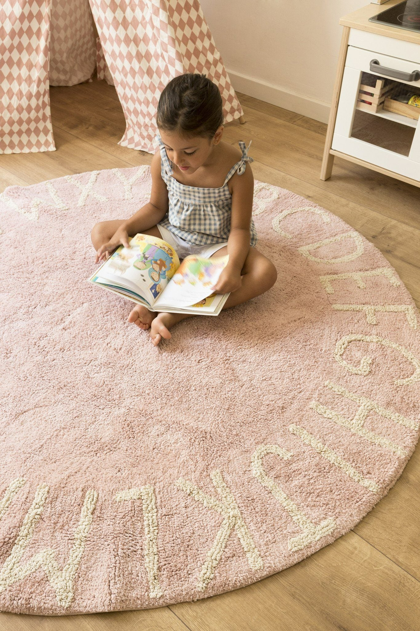 Pink Alphabet Rug