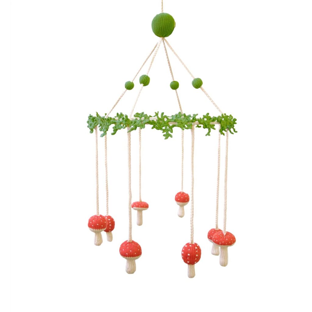 Mushroom Baby Mobile - Red and White